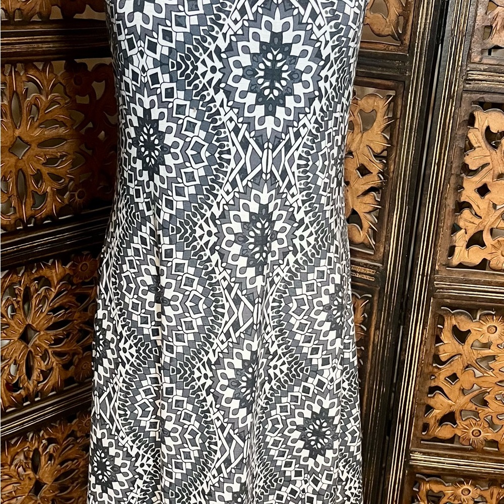 Prana Black and Gray Geometric Dress
